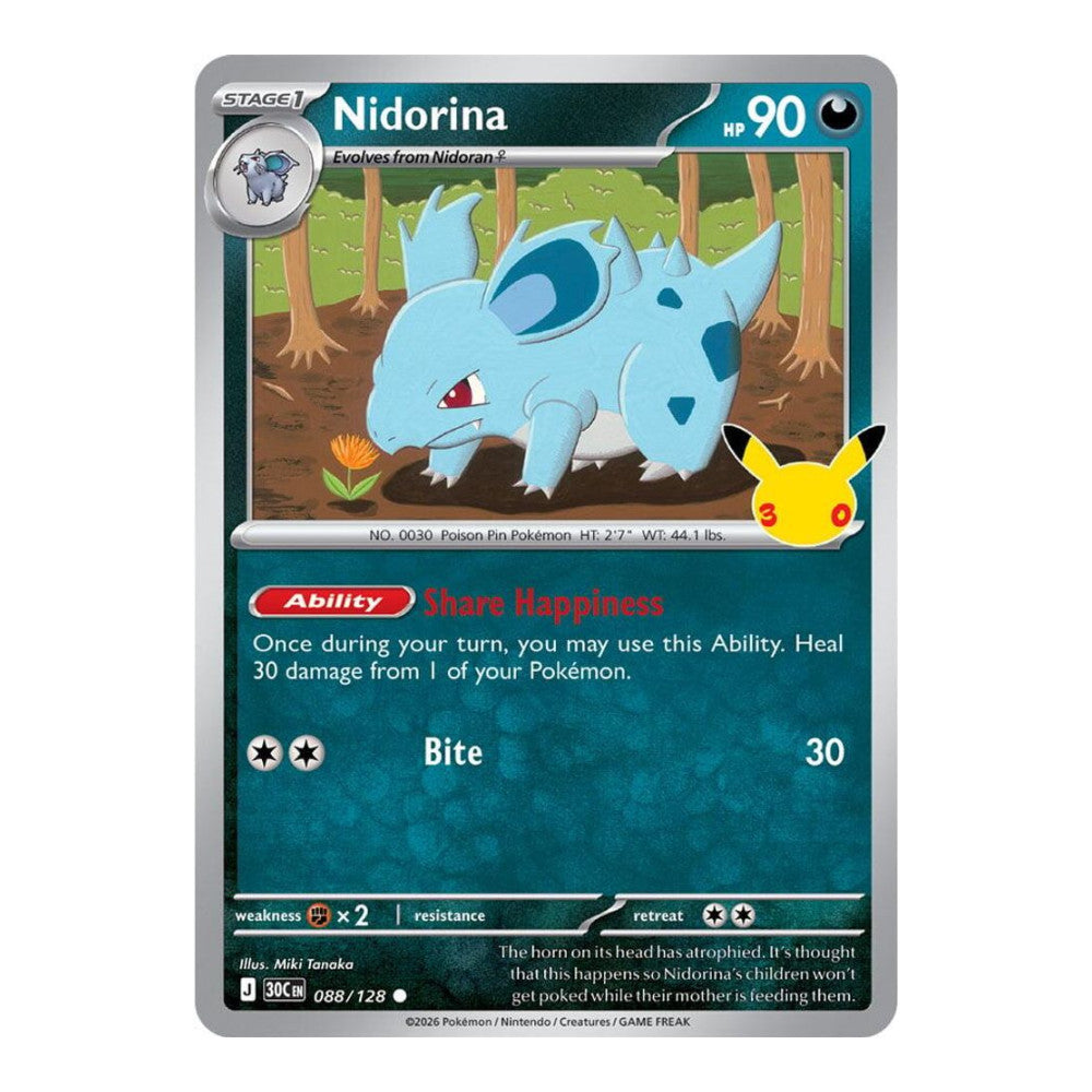 ME: 30th Celebration (30C) - Nidorina (#088/128) (Near Mint)