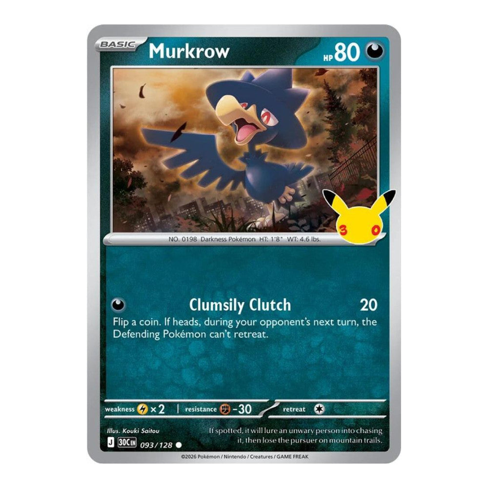 ME: 30th Celebration (30C) - Murkrow (#093/128) (Near Mint)