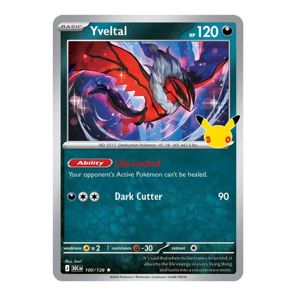 ME: 30th Celebration (30C) - Yveltal (#100/128) (Near Mint)