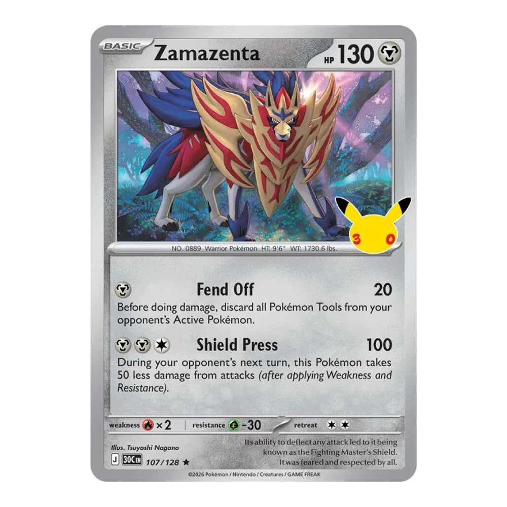 ME: 30th Celebration (30C) - Zamazenta (#107/128) (Near Mint)