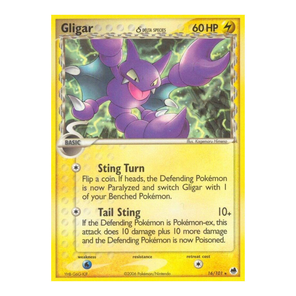 EX Dragon Frontiers (DF) - Gligar Delta Species (#16/101) (Near Mint)