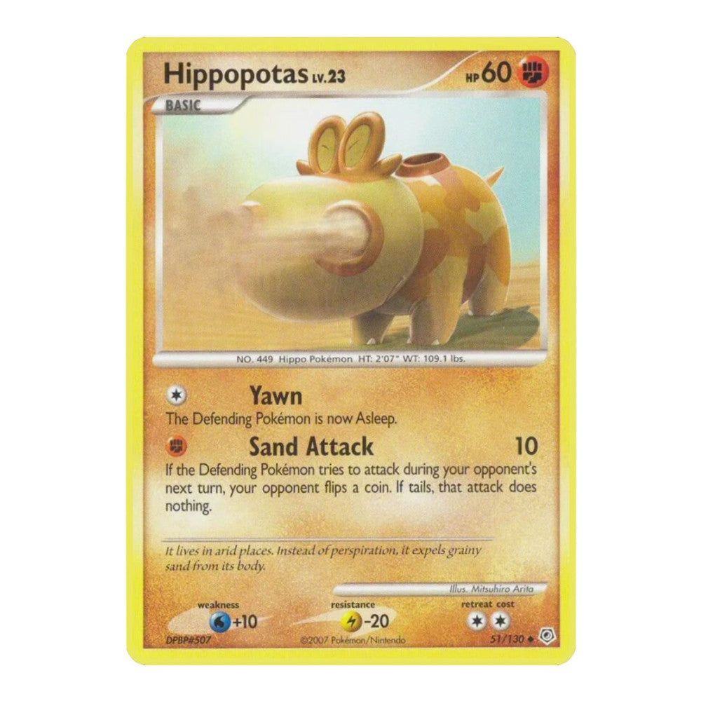 Diamond and Pearl (DP) - Hippopotas (#51/130) (Near Mint)