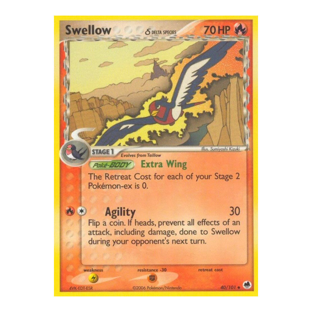 EX Dragon Frontiers (DF) - Swellow Delta Species (#40/101) (Near Mint)